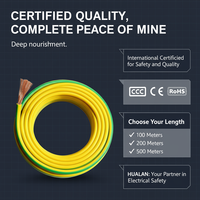 Câble électrique flexible en cuivre pur BVR jaune vert, monocœur, multi-brins, décoration intérieure, 2,5 mm, fabricant de câbles électriques