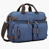 Sac à dos convertible vintage en toile, sac messager à bandoulière, sac de voyage pratique, sacoche pour ordinateur portable pour hommes et femmes