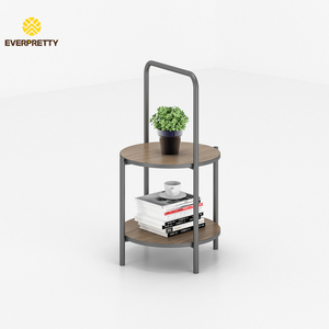 Table basse moderne à deux niveaux avec cadre en métal <span class=keywords><strong>et</strong></span> plateau en bois, durable, écologique, avec poignée, pour hôtel, appartement, <span class=keywords><strong>salon</strong></span> - Product Image 1