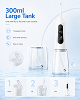 Irrigador Dental Eléctrico Portátil Inalámbrico IPX7 de 300ML para Limpieza de Dientes, OEM/ODM al por Mayor