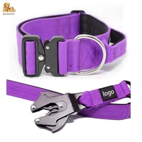 Ensemble collier et laisse tactiques épaissis pour chien, en nylon, avec pochette, réglable, robuste, sportif, tendance, à libération rapide, pour grands chiens