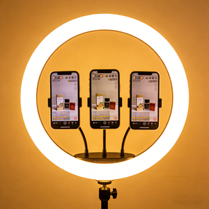 Anneau lumineux avec support de disque et base circulaire robuste 22 pouces, 3 modes de couleur réglables pour créateurs de contenu et influenceurs, télécommande - Product Image 5