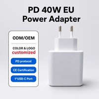 Cargador de Pared de Carga Rápida PD de 45 W, Enchufe Europeo, Adaptador de Corriente Tipo C Único, Equipo de Viaje Seguro para Teléfonos Móviles