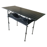 Table de camping pliable portable en alliage d'aluminium léger, pour pique-nique en extérieur, hauteur réglable, sac de rangement, mobilier d'extérieur