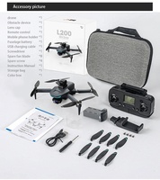 Drone RC Quadricoptère L200 Plus avec Caméra FPV, GPS, Évitement d'Obstacles par Flux Optique, Moteur Brushless, Pliable, pour Adultes