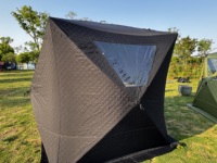 Tente de camping et sauna Warmfire étanche toutes saisons, type étendu, une chambre, en tissu Oxford triple, pour 6-8 personnes, idéale pour la pêche sur glace et l'hiver (plus de 3000 mm)
