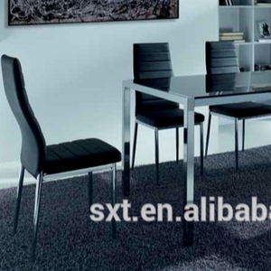 Rústica barato superior de cristal de marco de metal mesa de comedor y sillas - Product Image 1