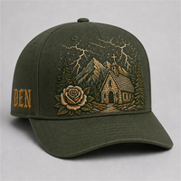 Casquette de baseball personnalisée style Old English, 5 panneaux, visière incurvée, style Dad Hat, streetwear urbain West Coast, vente en gros, faible MOQ