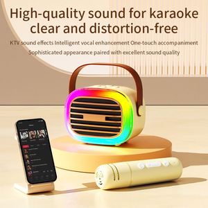 Mini machine <span class=keywords><strong>de</strong></span> karaoké 2 micros sans fil, microphone LED, haut-parleur avec caisson <span class=keywords><strong>de</strong></span> basses pour ordinateur personnel ou <span class=keywords><strong>chant</strong></span> - Product Image 5