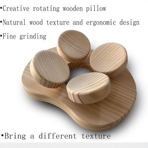 Almohada Giratoria Creativa de Madera para Sauna, Soporte Cervical de Madera Maciza, Reposacabezas Ergonómico de Masaje, Forma Irregular, Madera Natural - Product Image 2