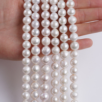 Collier de perles d'eau douce Edison naturelles de qualité A, forme ronde, 10-11 mm, pour la fabrication de bijoux