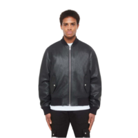 Jaket Kulit Asli Pria OEM Custom, Kerah Tegak, Patchwork, Kancing Tunggal, Anti Angin, Ukuran Besar, Kasual Musim Dingin, Kulit Sapi Polos