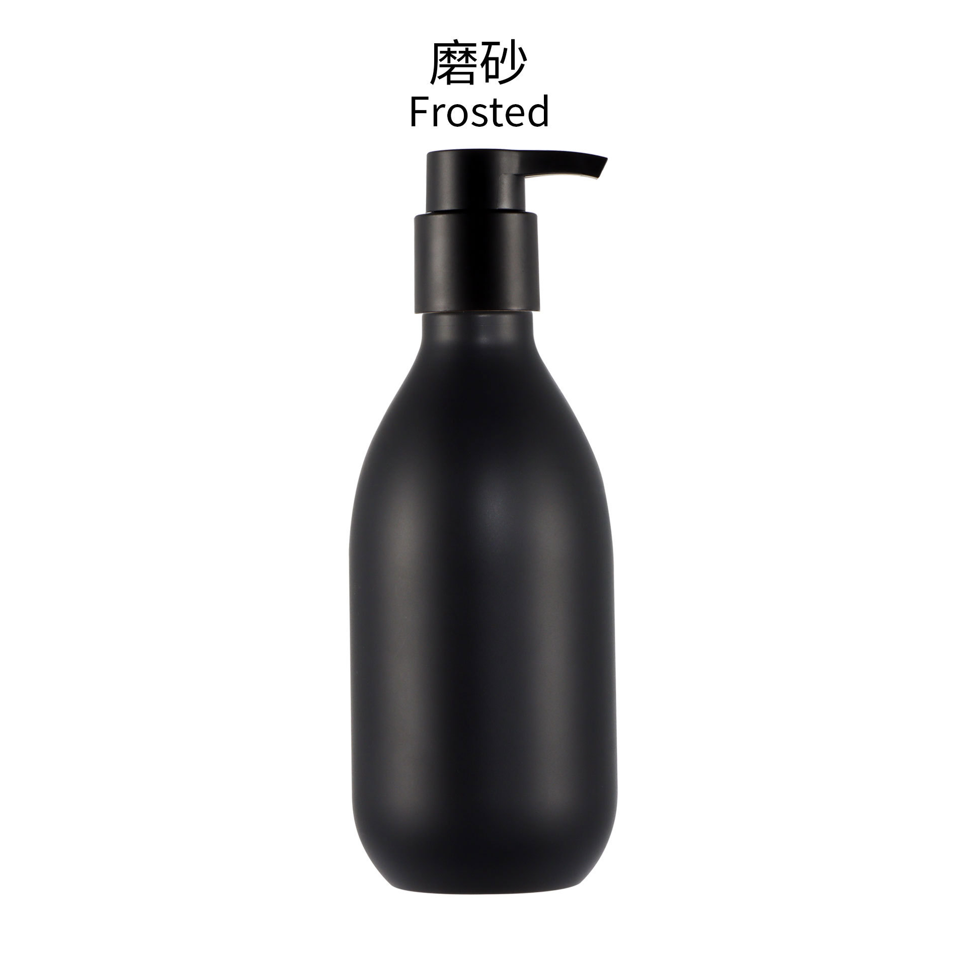 Bouteille noire mate F pompe noire
