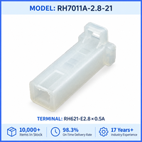 Boîtier de connecteur automobile femelle mince non étanche 2,8 mm à 1 broche, référence 7011A-2.8-21, pour faisceau de câblage intérieur