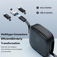 Boîte de câbles rétractables multifonctionnelle, ensemble d'adaptateurs de câbles de charge 7 en 1, cadeau idéal, support de bureau, kit d'adaptateurs de câbles de voyage