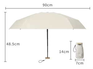 Parapluie compact de voyage de style américain avec impression de logo personnalisé, manche en métal et fibre de verre, protection solaire et pluie, promotionnel, en forme de capsule, 5 sections - Product Image 2