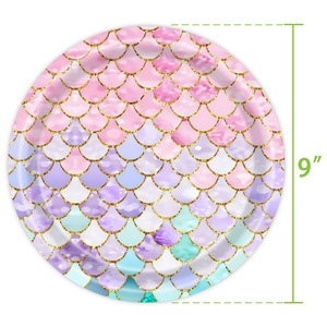 Ensemble de vaisselle jetable pour fête d'anniversaire de <span class=keywords><strong>petite</strong></span> sirène, écologique, assiettes en papier, bannière, nappe, émail coloré pour <span class=keywords><strong>petite</strong></span> sirène - Product Image 4