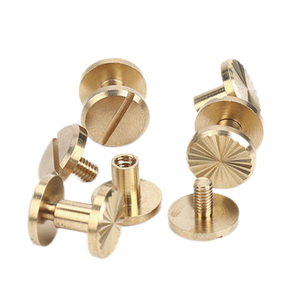 Acier inoxydable 10mm Laiton Reliure de livre Bijoux de mode Chicago Socket Cap Vis avec Logo Mâle et Femelle Ceinture Vis Rivets - Product Image 4