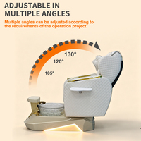 Fauteuil de pédicure électrique inclinable de luxe en cuir PU avec bain de pieds à jets d'hydrothérapie