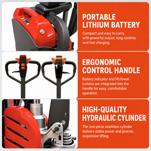 1500kg Electric Pallet Truck with Weighing Scale <b>Battery</b> Powered Electric Pallet Jack for Warehouse Handling - Product Image 4