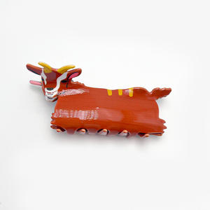 Mujer chica decoración otoño Color marrón acrílico ardilla Alpaca forma bosque Animal tiburón clip pelo garra Clip - Product Image 6