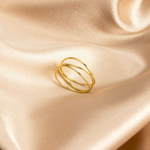 Anillo de acero inoxidable para hombre y mujer, joyería de tres capas, envolvente, apilable, Simple, ilimitado, envío rápido - Product Image 4