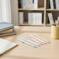 Stylos à bille Morandi personnalisables, haute valeur chromatique, encre gel noire et bleue 0,7 mm, largeur d'écriture 0,5 mm, pour le bureau et l'école