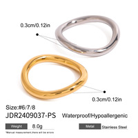 Bague ouverte en acier inoxydable doré et argenté Gaovo pour femmes, bijoux géométriques minimalistes, résistants à l'eau, hypoallergéniques