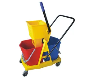 24L Side Press Mop Bucket And Wringer Trolley