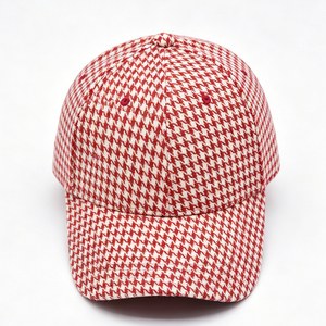 Gorra de Béisbol Retro con Estampado de Pata de Gallo, Logotipo Personalizado Bordado, Poliéster/Algodón, 6 Paneles, Unisex, Ropa Urbana - Product Image 5