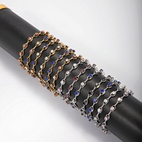 Bracelets pour femmes en gros, ensemble de bracelets guirlande en zircon, bijoux en acier inoxydable, vente en gros