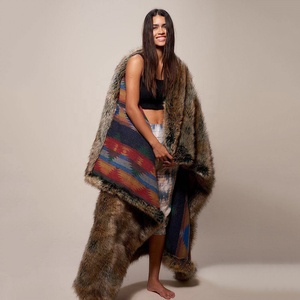 Bán Buôn Faux Fur Giường Ném Chăn Siêu Mềm Fuzzy Ấm Cúng Ấm Fluffy Đẹp Biến Đổi Màu Sắc In Sang Trọng Sợi Nhỏ Chăn - Product Image 5