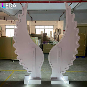 LEDA White Light LED Acrylic Angel Wings Wedding Backdrop <b>Arch</b> With Wings Luminous Stage Background <b>for</b> Wedding Party <b>Decoration</b> - Product Image 4