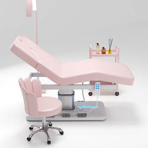 2025 nueva llegada cama de belleza eléctrica de 3 motores base de una sola columna cama de masaje eléctrica de salón con Control de pie incorporado - Product Image 3