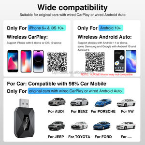 Adattatore JMC 2 in 1 Wireless CarPlay e <span class=keywords><strong>Android</strong></span> Auto BT WIFI Google Maps Controllo Vocale Siri per Auto con CarPlay Cablato a Wireless - Product Image 5