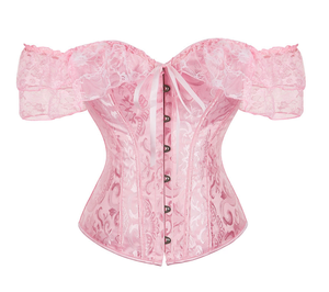 <span class=keywords><strong>Corset</strong></span> vintage pour femme, haut bustier à épaules dénudées, manches courtes, style gothique victorien, à lacets, avec armatures - Product Image 2