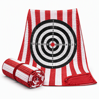 Serviette de plage Eastsunshine à motif cible, sans sable, séchage rapide, confortable, en microfibre recyclée, gaufrée, pour l'été