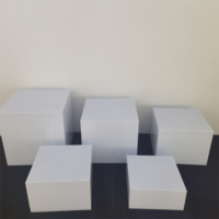 Buffet multifonction en acrylique blanc 5 faces Boîtes de restauration Stand Food Display Risers Cubes Wedding Centerpieces Décorations de table