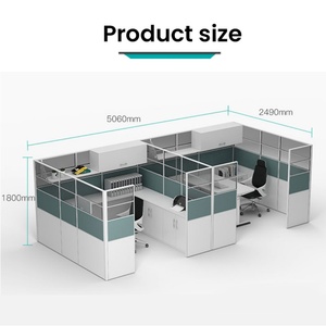 Customized Modern Modular <b>Office</b> Partition Workstation L-Shape 3/4/5 Person Desk Modern Cubicle - Product Image 4