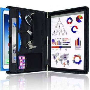 Portafolio Inteligente con Cierre, Carpeta con Clip, Organizador de Documentos para Entrevistas y Currículums, con Compartimentos Internos, Tapa Dura - Product Image 1