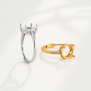 3mm-10mm Simple délicat argent Sterling rond lunette réglage tasse Pave CZ anneau réglable vierges - Product Image 4