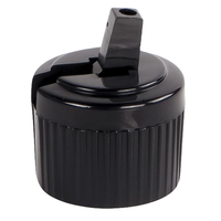 Capuchons de distribution à tourelle côtelés ODM en plastique avec bec verseur à clapet pour flacon de voyage 28-410 24-410 en plastique PP blanc, sécurité enfant, acceptés