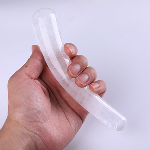 Vente en gros de cristal naturel d'<span class=keywords><strong>améthyste</strong></span>, de quartz rose et d'obsidienne, masseur incurvé en forme de dildo, massage yoni, baguette incurvée pour femme, dildo - Product Image 4
