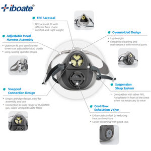 Masker setengah wajah profesional 4200, masker pelindung pernapasan anti-polusi - Product Image 6