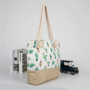 Women Eco-Friendly <b>Beach</b> <b>Tote</b> Bag with Rope Handle and Custom Printing - Product Image 5