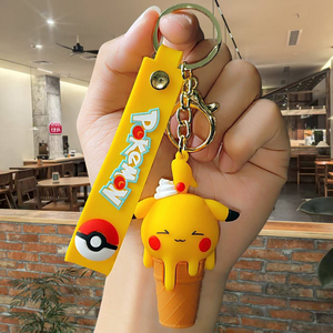 YY ice cream cone series Pikachu <b>keychain</b> pendant <b>anime</b> figurine jewelry for couples, car bag, small gift - Product Image 6