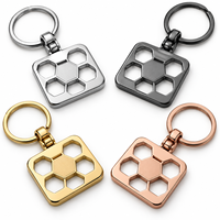 Porte-clés en métal à maillons carrés géométriques personnalisés, logo sur mesure, cadeau promotionnel en gros, fournisseur OEM, fabricant de porte-clés en vrac