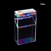 Boîte à cigarettes à lumière LED colorée pour hommes, boîte à cigarettes transparente à lumière LED colorée USB, étui à cigarettes