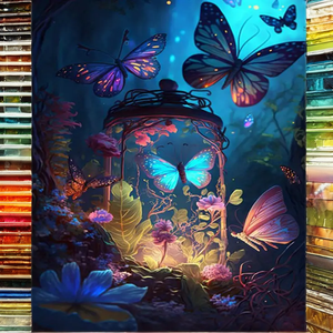 צבע אקרילי על ידי מספרים ערכה diy 30*40 ס "מ מודפס קריקטורה תמונה נוף עם מנורת פרפר עבור עריכות הבית ומתנות - Product Image 2