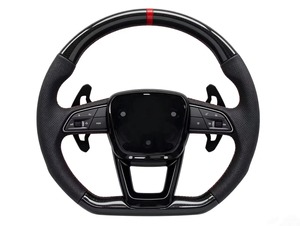 Nuevo Volante de Fibra de Carbono con Tapicería de Cuero, Versión Mejorada, Compatible con <span class=keywords><strong>Audi</strong></span> <span class=keywords><strong>Q2</strong></span>, Q3, Q5 y Q7 - Product Image 1